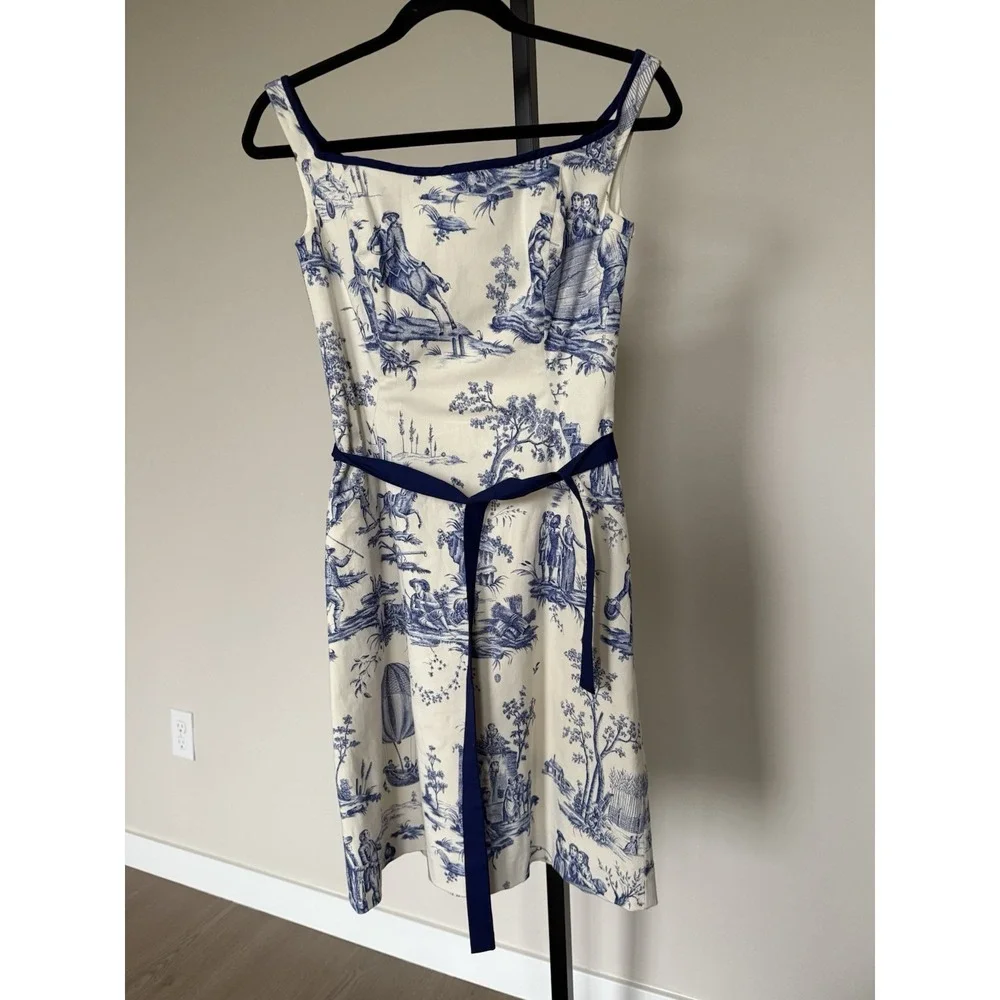 NWT shoshanna toile dress Blue Size 4 Short French - Picture 2 of 6